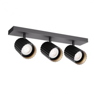 Plafoniera Redo Delphi, negru mat, 3XGU10, L.39 cm, 01-3406
