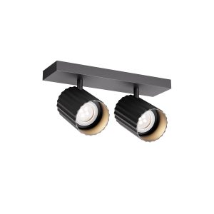Plafoniera Redo Delphi, negru  mat, 2XGU10, L.26 cm, 01-3403