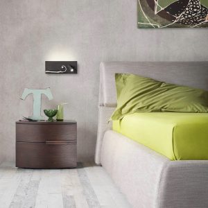 APLICA REDO BROOK LED 1x8W+1x3W USB Charger 2A, 3000K, Black, 01-2985