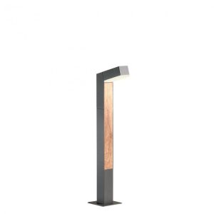 Stalp exterior Woody, gri inchis/lemn, LED, 10W, lumeni, alb cald 3000K, 1131LM IP54, H.65 cm, 90511