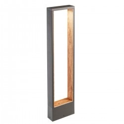 Stalp exterior Wald, gri inchis/lemn, LED, 10W, 986 lumeni, alb cald 3000K, IP65, H.65 cm, 90509