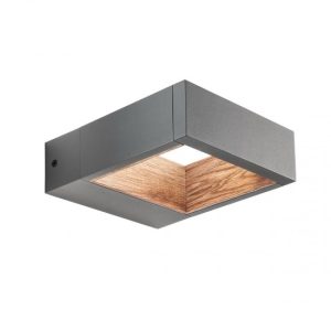Aplica exterior Wald, gri inchis/lemn, LED, 10W,, alb cald 3000K, 986 lm, IP65, 90508