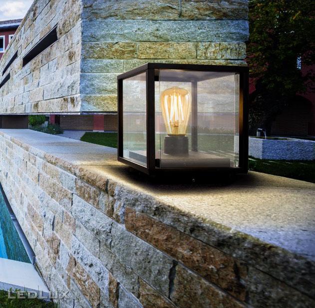 Stâlp exterior VITRA E27 1X15W IP54, Negru mat, 9109