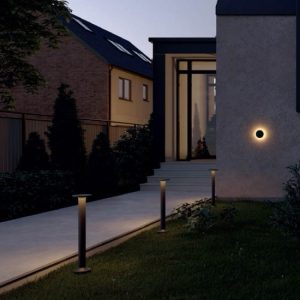 Stâlp de exterior AURA  H70cm  LED 8W IP65 Gri închis, 3000K, 90374