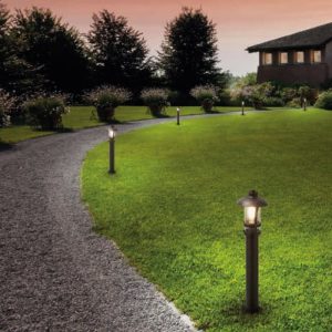 Stâlp de exterior NORGE H825  E27 42W IP33 Maro închis, 9576