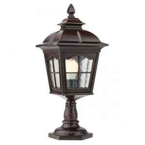 YORK STALP EXTERIOR H56cm E27 1X70W IP44 Negru antic cu patina maron, 9652