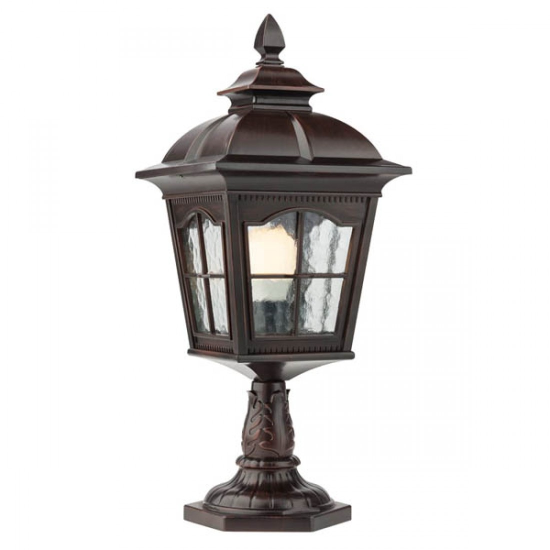 YORK STALP EXTERIOR H56cm E27 1X70W IP44 Negru antic cu patina maron, 9652
