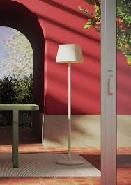 Lampadar exterior Teseo, alb mat, baterie, LED+RGB, 10W, 922 LM, 2700/3000/4000K+RGB, IP65, H.150cm, 90436