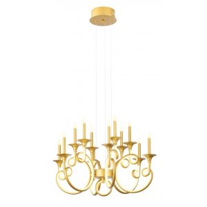 Lustra Incanti Chateau, auriu mat, LED, 69W, 7600 lumeni, alb cald 3000K, D.64,5cm, ICH C12 11