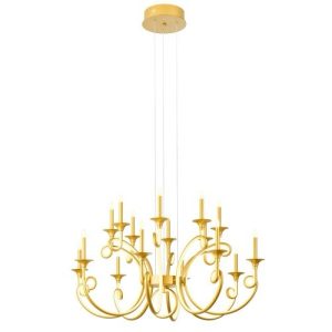 Candelabru LED Chateau auriu mat, 119W 3000K 13160 lm, ICH C16 11, Incanti