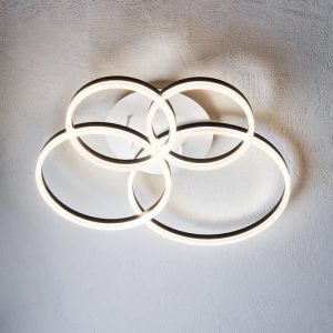 Plafoniera LED Connect 01-2634, 90W, lumina calda, negru + alb