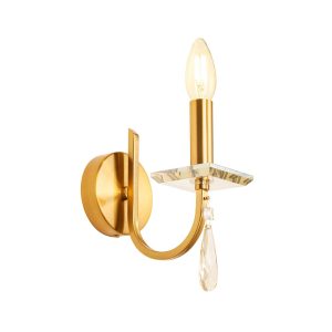 Aplică Elisir Incanti 1xE14, alama , decorațiune din sticlă transparentă și pandantiv de cristal, IES W1 23 50