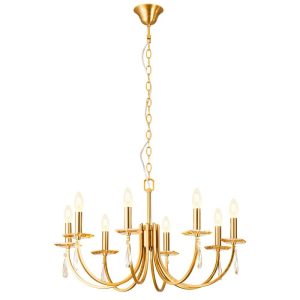 Lustra Incanti Elisir, 8XE14, D.72 cm, alama , decorațiuni de sticlă transparentă și pandantive de cristal, IES C8 23 50