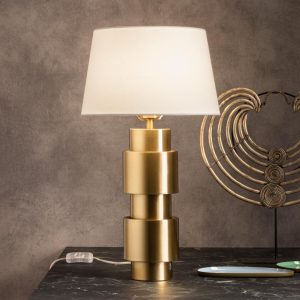 Veioza Incanti Perpetuo, aur mat, textil bej, H.50 cm, IPE T1 05 02