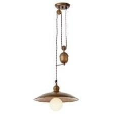 Suspensie Incanti Lena cu scripete, negru antichizat cu patină aur mat, D.40cm, 1xE27, 02-758