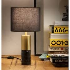 Veioza Incanti Apua , E27 1x42W Metal auriu lucios și marmură neagră, abajur negru, IAP T1 23 06