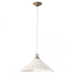 Suspensiei clasică Lea, abajur ceramică cu decoruri traforate, bază metalică alama antică , D. 40cm, 1xE27, 02-803CT40