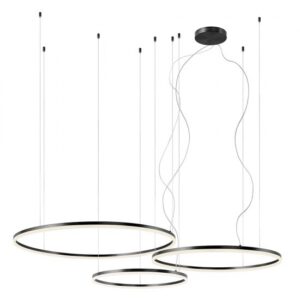 ORBIT SUSPENSIE REDO LED 163W 3000K D1000+800+600 , Negru mat, TRIAC, 01-1954 TRIAC