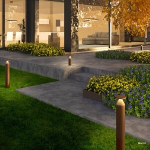 Stalp exterior Biro, maro, LED, 12W, 685 lumeni, alb cald 3000K, IP65, H.30 cm, 90590