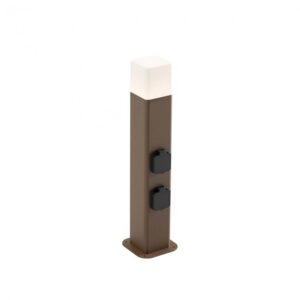 Stalp exterior Volt, maro, 2 prize, LED, 13W, 895 lumeni, alb cald 3000K, IP54, H.50 cm, 90615