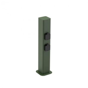 Stalp exterior Volt, gri inchis, 2 prize, H.50 cm, 90619