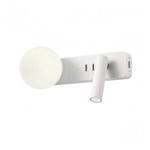 OASIS APLICA REDO LED 1x 3W G9 USB 3000K ALB MAT, 01-2991