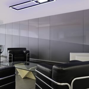 Lustră moderna GANADO, Trio led RGB 37W , 2700-6500K, 4300Lm, negru mat, 110x21,2cm, 670710532