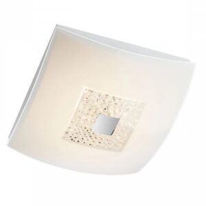 Plafoniera moderna Redo Glaser, LED 12W, alba, 34x34cm, 4000K, 05-837