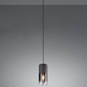 TRIO ROBIN PENDUL metal negru, sticla fumurie, E27, D.10cm, H.1,5m, 310600132