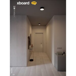 XBOARD Plafoniera LED 18W 3000K 1800Lm negru mat D.14,3cm CRI90, BA02WW SBK