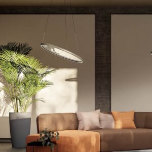 Lustră Redo Vance, alb lucios, telecomanda, LED CCT, 70W, 5800 lumeni, 2700K/4000K/5000K, D.65 cm, 01-3938