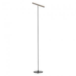 Lampadar Redo Praxi, nichel satinat/ negru mat, LED, 8.3W, 725 lumeni, alb cald 3000K, H.145 cm, 01-3720