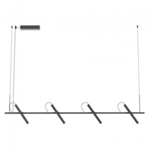 Lustra Redo Praxi, negru mat, LED, 28W, 2898 lumeni, alb cald 3000K, L.150 cm, 01-3713
