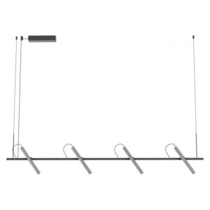 Lustra Redo Praxi, nichel satinat, LED, 28W, 2898 lumeni, alb cald 3000K, L.150 cm, 01-3719