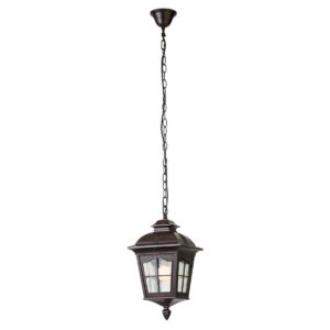 Suspensie de exterior YORK  E27 1X70W IP44, Negru antic cu patina maro, 9649