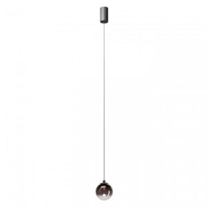 Suspensie Redo Irides, led 3W, 3000K, 226lm, D.10cm, suport metalic negru, sticla degrade arămie , 01-3966