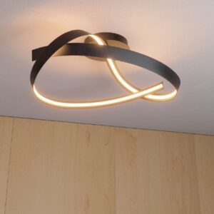 Plafoniera Redo Impuls, negru mat, LED, 34W, 2380 lumeni, alb cald 3000K, D.60 cm, 01-3614
