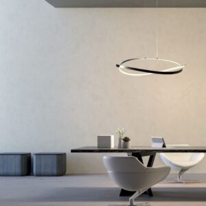 Suspensie Redo Impuls, negru mat, LED, 38W, 2660 lumeni, alb cald 3000K, D.107 cm, 01-3617
