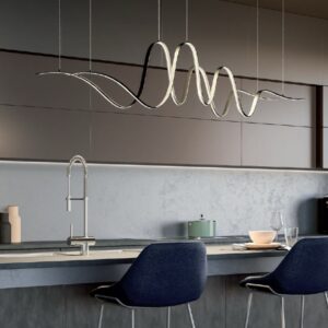 Suspensie Redo Impuls, negru mat, LED, 68W, 4760Lm, alb cald 3000K, L.171cm, 01-3623
