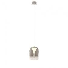 Suspensie Redo Drop, negru/ sticla fumurie, LED, 8W, 560 lumeni, alb cald 3000K, D.20 cm, 01-3628
