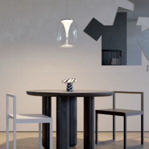 Suspensie Redo Drop, crom/ sticla transparentă,LED, 15W, 1650 lm, alb cald 3000K, D.27 cm, 01-3629