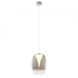 Suspensie Redo Drop, negru / sticla fumurie, LED, 15W, 1650 lm, alb cald 3000K, D.27 cm, 01-3630