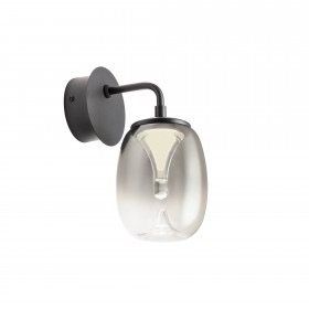 Aplica Redo Drop, negru /sticla fumurie , LED, 6W, 660 lm, alb cald 3000K, 01-3924