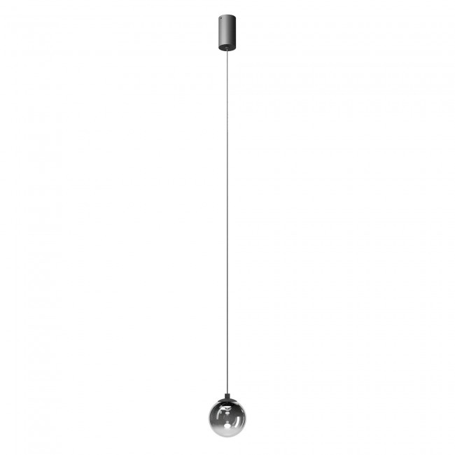 Suspensie Redo Irides, led 3W, 3000K, 226lm, D.10cm, suport metalic negru, sticla degrade fumurie , 01-3961
