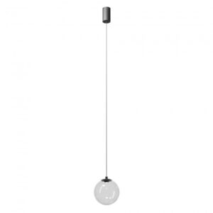 Suspensie Redo Irides, led 5W, 3000K, 425lm, D.15cm, suport metalic negru, sticla transparenta, 01-3957