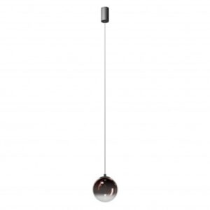 Suspensie Redo Irides, led 5W, 3000K, 425lm, D.15cm, suport metalic negru, sticla arămie degrade, cu reflexe, 01-3967