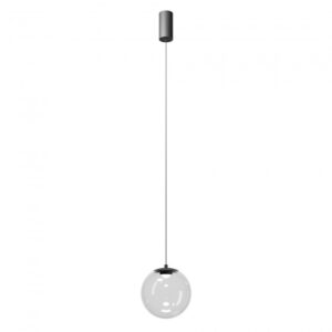 Suspensie Redo Irides, led 7W, 3000K, 576lm, D.20cm, suport metalic negru, sticla transparenta , 01-3958