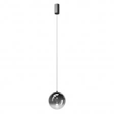 Suspensie Redo Irides, led 7W, 3000K, 576lm, D.20cm, suport metalic negru, sticla fumurie degrade, 01-3963