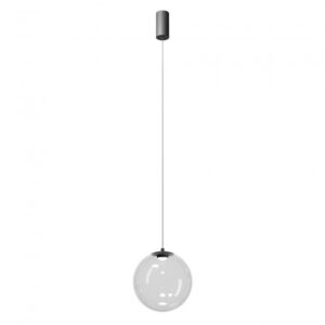 Suspensie Redo Irides, led 10W, 3000K, 778lm, D.25cm, suport metalic negru, sticla transparenta, 01-3959