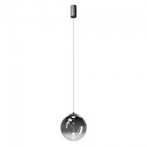 Suspensie Redo Irides, led 10W, 3000K, 778lm, D.25cm, suport metalic negru, sticla fumurie degrade, 01-3964